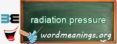 WordMeaning blackboard for radiation pressure